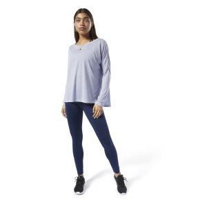 Koszulki Damskie Reebok WOR Supremium Long Sleeve Głęboka Niebieskie PL 62KDCUF